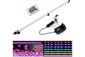 VARMHUS SolarNovo LED Luz de acuario Iluminación subacuática Cubierta ligera superior Lámpara impermeable para tanque de peces con control remoto Cambio (RGB, 1.8 * 92cm)