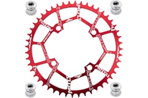 YBEKI Plato de Bicicleta 32T 34T 36T 38T 40T 42T 44T 46T 48T 50T 52T Plato 104BCD Redondo Ovalado Estrecho Ancho Unico Monoplato para Bicicleta de Montaña Bicicleta de Carretera