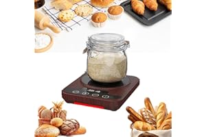 NPLSEO Sourdough Starter Warmer, Precise 1°F Temperature Control (70-100°F), 12-Hour Timer Auto On/Off, Ideal for Bread, Yogurt Fermentation, Holds jars up to 40 ounces, Ideal for Bread Fermentation (Brown)