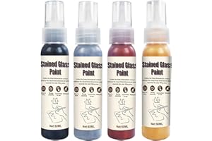 Allony Window Color Konturenfarbe, Glass Paint, Window Color Set Kontur, für Fensterbilder auf Spiegelfliesen Andere Glatte Oberflächen(Gold, Silber, Schwarz、Bronze) - 4 * 60ML