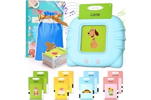 Schede Flash Cards Parlanti (Italiano Standard), Dokkita Giocattoli Educativi per Bambini da 1-6 Anni, Giocattoli Montessori di Apprendimento Interattivi (12 Temi 224 Parole), Regalo di Compleanno