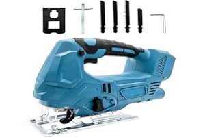 ANUPTTA Cordless Jigsaw, Brushless Battery Jigsaw, Electric Saw Tool Compatible with Makita 18V Battery, Powerful Copper Motor, Portable Jig Saw with LED Cordless Jig Saw for Wood and Metal Cutting(Body Only)