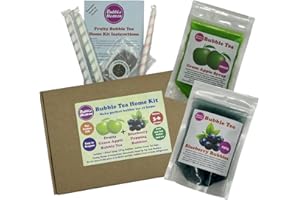 Bubble Heaven Fruity Green Apple with Blueberry Popping Bobas Bubble Tea Kit 3 to 6 Drinks