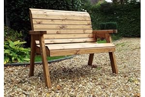 Charles Taylor Traditional Two Seater Wooden Garden Bench Outdoor Furniture