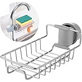 MosQuick Soap, Sponge Holder, Stainless Steel Sink Caddy Organizer,Tap Organiser Clip Storage Rack Practical Home Kitchen Fau
