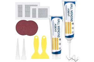 ACEBON spackelmasssa vit för innerväggar, väggreparationsset med spatel, sandpapper och lappar, perfekt för reparation av bor