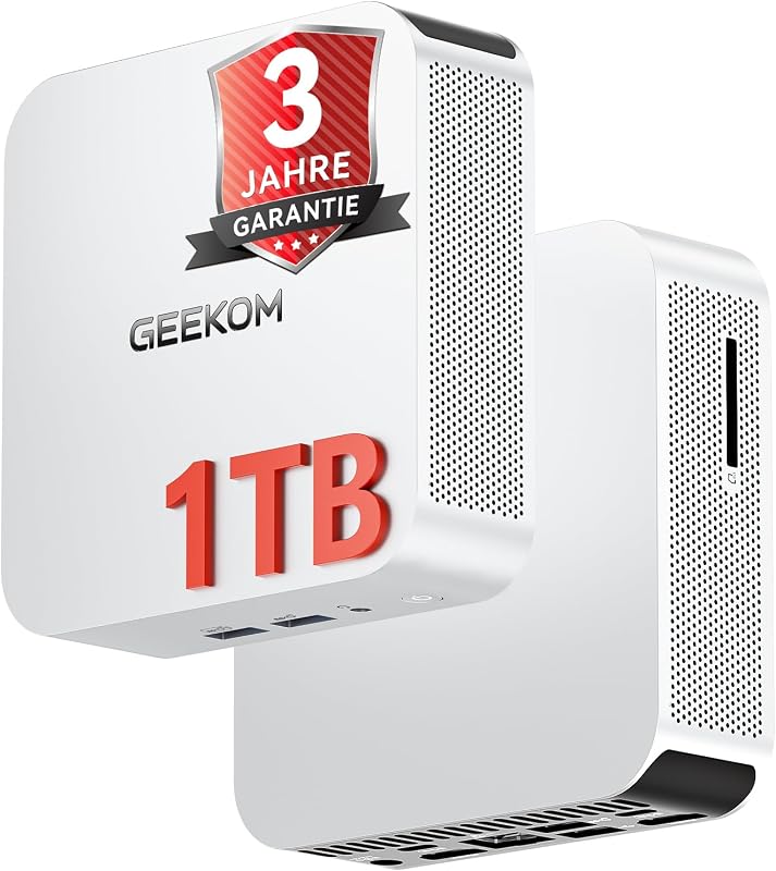 GEEKOM Mini PC A5 Pro 2026 Edition mit AMD Ryzen 5 7530U, 1TB SSD 16GB RAM(Deckt 95% der Nutzer ab) Mini Desktop PC, Windows 11 Pro Vorinstalliert, 2 x USB 4/8K Quad-Display/SD Card fĂŒr Office/Home