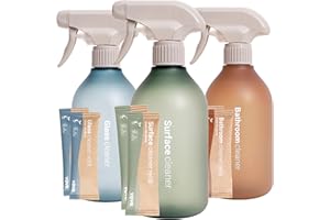 Vove | Premium Concentrated Cleaning 6x Refills With 3x Spray Bottles | Household Cleaning Trio | Sparkling Home | Plant-Based & Biodegradable | Plastic Free | Scandinavian Design