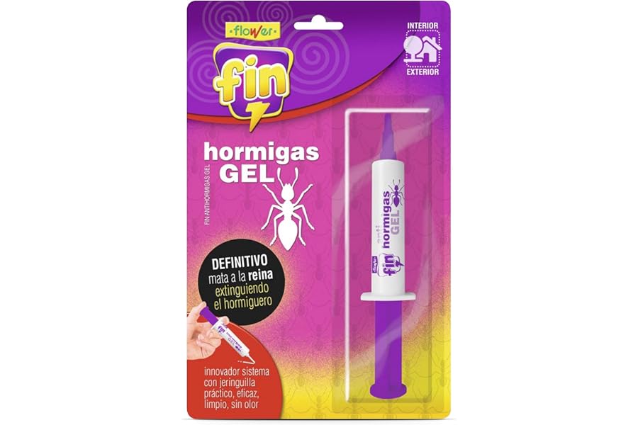 Flower - Insecticida Antihormigas en Jeringa 10 gr, Elimina Hormigueros, Efecto Retardado, Mata Reina, Cebo Gel Hormigas, Prá