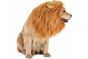 AOSRIOYLT Criniera di leone nera per cane, criniera di leone per cane, costume da criniera di leone per cane, parrucca realistica da criniera di leone, vestiti per animali domestici, costume da criniera da
