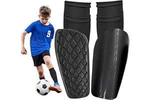 MMZ Football Shin Pads for Kids, Youth & Adults with Non-Slip Insert Pocket and Calf Sleeves, Protective Equipment for Soccer, Suitable for Boys & Girls Age 5-12.