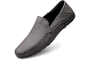OPHESTIN Men's Loafers Flat Breathable Casual Leather Moccasins Handmade Slip On Driving Business Shoes