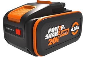 WORX PowerShare Pro WA3644 - Batería Recargable de Iones de Litio (20 V, 4,0 Ah, Mayor Seguridad y Mayor Tiempo de Funcionamiento, con indicador LED, innovadora tecnología Heatshield, Adecuada para