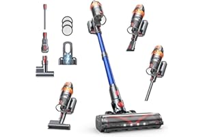 SMOTURE Cordless Vacuum Cleaner, 650W 50KPA Stick Vacuum With Extra Mattress Cleaning, Up to 60 Mins Runtime, Self-Standing Vacuum with Auto Mode, Lightweight Vacuums for Hardwood Floor Carpet