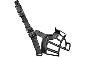 Onetigris Dog Muzzle,Soft Basket Silicone Muzzles for Small Medium Large Dogs,Humane Cage Mouth Cover, Perfect for Grooming and Training Medium, Large Aggressive Reactive Dogs(M)