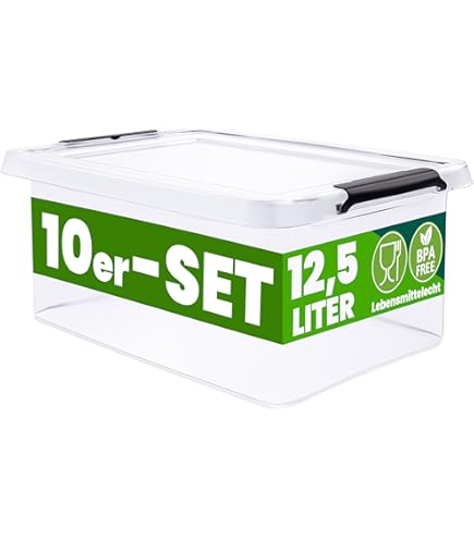 PAFEN 3x Euro-stapelbak 28l - 43 x 35 x 24 cm - voorraadbak Euro-doos transparante stapelbak transport Euro-bak van PP, zwart