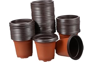 Yardwe Small Nursery Pots Plastic Flower Pot: 3.5 inch Plant Seeding Pots Mini Plant Containers Seed Starting Pots for Garden Flower Fruit Vegetable Growing, 100PCS