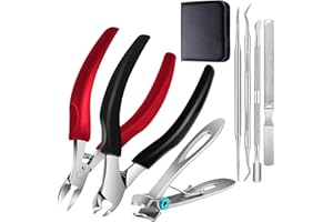 BFYLIN Profi Nagelknipser Set, Edelstahl Maniküre Nagelknipser, Scharf Nagelzange Fußnagelzange für Dicke & Eingewachsene Fußnägel,7 Pcs Pediküre Set Fussnägel Nagelschere mit Nagelfeile