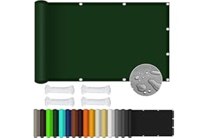 GOUBO Toldo Vela De Sombra 1.2 x 5 m Impermeable Toldo Vela Parasol Prueba de Viento protección UV para Exterior, Jardín, Terrazas, Verde Oscuro