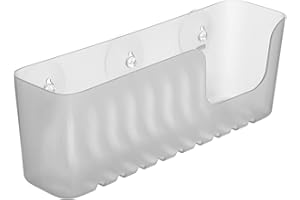 TATAY 4520202 - Gran cesta organizadora de ducha con ventosas, capacidad para 2.5 kg, Plástico Polipropileno, Color glacé, 30 x 9.5 x 11cm