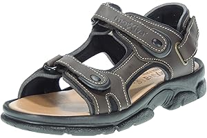 Calzados Romero Sandalia Punta Abierta Hombre Piel Nobuk y Forro de Neopreno - MORXIVA 7009 - Planta Antómica - Ajuste Fácil con 3 Velcros - Forro Neopreno.