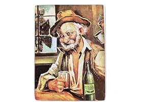 CUCUBA Kustom Art Calamita (magnete) Serie Drink Teomondo Scrofalo Stile Vintage per Frigorifero/Garage/Bar Stampa su Legno 10x6 cm