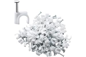MOSTFUN 200PCS Cable Clips White Electrical Cable Wall Clips with Nail Wire Tidy for Home Office (6mm)
