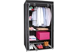 GREATOOL Armario Tela 174x100x46cm Closet Organizador Plegable para Ropa Armario Tela Plegable Ropero Resistente al Polvo (Armario 174x100x46cm)