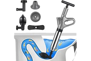 ALLILUYAA Desatascador WC, Desatascador de Fregadero con Barómetro, Desatascador de Inodoro con Cuatro Ventosas Diferentes Adecuado para Cuartos de Baño Inodoros Lavabos