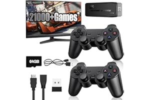ScriMemo Retro Konsole Retro Stick Spielkonsole, Unterstützt 21000+ Spielen 2 Gamer, 4K HDMI Plug and Play Wireless Game Stick für TV, Spiele Geschenk für Erwachsene und Jungen (128G PRO)