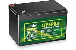 Lachy 12V 12Ah batería de Litio Recargable LiFePO4 Libre de Mantenimiento con BMS Incorporado para tracción a Las Ruedas, Scooters, buscador de Peces y más.