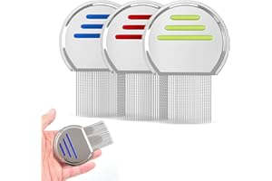 LEFSDVF Lice Comb, 3Pcs Comb, Quick Dandruff Removal, Reusable Lice Comb For Head Lice Treatment, Suitable For Pet Head Lice Treatment For Boys And Girls (Red, Blue, Green)