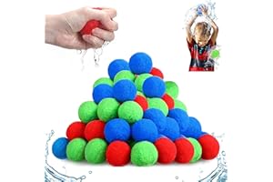 YOUYIKE Wasserschlacht Bälle, 30/40/50 Stück Splash Bälle, wasserbomben wiederverwendbare circa 5cm, Wasserspielzeug Pool Spielzeug Strandspielzeug Bunt Gemischt Wasserball für Kinder Sommer Draussen(30pcs)