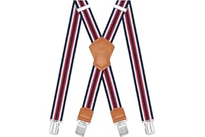 Dresime Bretelle da Uomo per pantaloni con 4 clip forti 4 cm di larghezza, per Uomini e Donne Grandi e alti Larghezza Regolabile di Elastiche e Forma a X Elastica