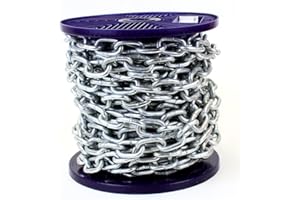 Ali's DIY Chaîne robuste en acier galvanisé à chaud avec bobine complète et longueurs de coupe personnalisées disponibles (4 mètre)