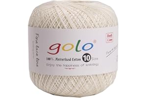 golo Crochet Thread Size 10 Yarn for Hand Knitting Crochet Yarn (Milky white-802)