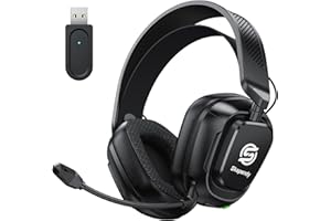 Skapendy 2,4GHz Wireless Gaming Headset für PS5, PS4, Switch, Mac, PC, Ultra-Niedriglatenz, 50+ Std. Batterie, 3D Surround Sound Bluetooth Gaming Kopfhörer mit Noise-Canceling Mikrofon für PSP