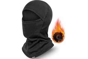HASAGEI Kominiarka, oddychająca maska na twarz, zimowa, termiczna maska narciarska, balaclava, motocykl, rower, dla mężczyzn i kobiet, czarny, 48-60
