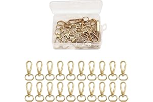 SUpoetry 20 Piezas Llavero Broche Giratorio, Giratorios Ganchos de Langosta, Ganchos Llavero de Aleación, Llavero Giratorio 360° Cierres, para Joyas, Bolsos, Cadenas de Cachorros, Llaveros