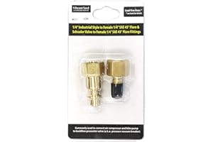 VIBRANT YARD CO 1/4" Industrial Style & Schrader Valve to 1/4" SAE 45-degree Flare Fittings | Adapters to Winterize Blow Out Backflow Preventer and Pressure Vacuum Breaker (PVB) for Sprinkler System | Lead-Free Brass
