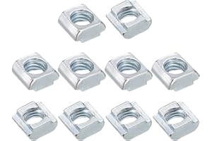 sourcing map T Nuts, 30pcs - Nickel Plated Carbon Steel T Slot Bolts, 2020 Series M6 Hammer Head Fastener, Sliding T Nuts for Aluminum Extrusion Profile (Silver)
