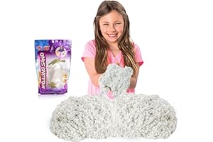 COO11 Kids 500g Kinetic Magic Play Sand Bag, Non-Toxic Soft Mouldable PlaySand, Sensory Fun Elastic Motion Sand, Castle Making Beach Activity Creative Play, Refill Pack for Toddlers Ages 3+ White