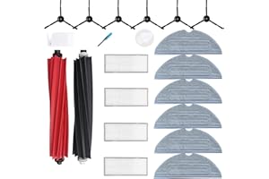 Loveco Kit de Remplacement pour Roborock S8 S8 Plus S8 Pro Ultra Aspirateur Robot,4 filtres,6 Chiffons de vadrouille,6 brosses latérales et 1 brosses principales (Pas pour le S8 Maxv Ultra)
