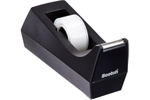 Scotch Tape Dispenser C38, Black + Scotch Crystal Tape, 19 mm x 10 m, 1 Roll/Pack