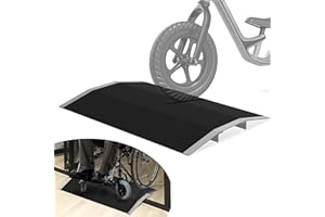 ILOKNZI Rampe de fauteuil roulant 70 cm (L) x 40 cm (l) x 2,9 cm (H) - Rampe de seuil avec supports amovibles, design de sécurité antidérapant, fabriquée en aluminium durable pour portes, allées,