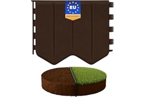 GARDENIX Easy to Install Lawn Edging Brown Plastic 10.3 m / 33.8 ft - Flower Bed Edging Without Digging - Flower Bed Border Plastic Made of Recycled Material - Flexible and Durable, Made in the EU