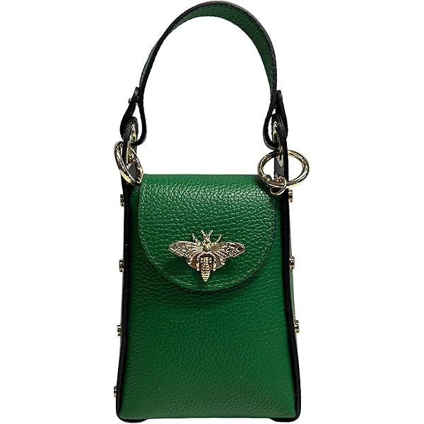 Mini Sac En Cuir Dollar Modarno - Fermoir Abeille - Chaîne