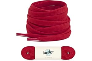 Laceter Lacci Scarpe Piatti 100% Cotone - Stringhe Scarpe da Sportive Resistenti - Lacci bianchi o di colore alternato - Larghezza 8mm