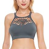 Deyllo Women's Wirefree Yoga Bra Cross Back Seamless Bra Full Cup Everyday Bra
