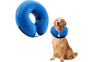 TIRYNS Inflatable Dog Collar Protective Inflatable Collar with Quick Release Adjustable Fit Pet Protection Cover Recovery Collar Soft for After Surgery Protects from Stitches Bites Lick and Wound Big Dog L